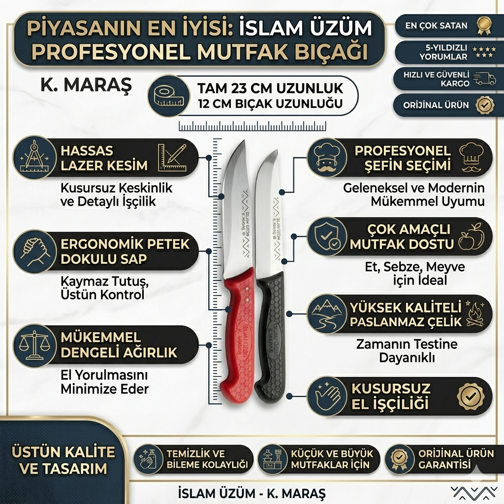 🏆 Professional No. 2 Kitchen Knife - 23 cm Stainless Steel (Color Options)