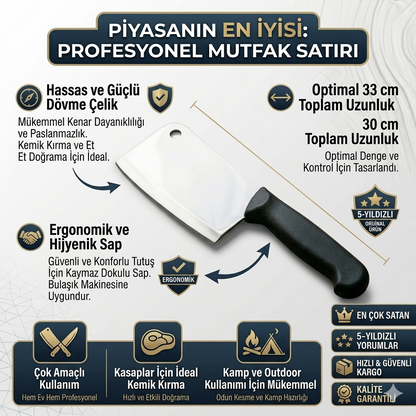 🏆 Profesyonel Paslanmaz Çelik Mutfak Satırı - Ağır Hizmet Tipi Et Doğrayıcı