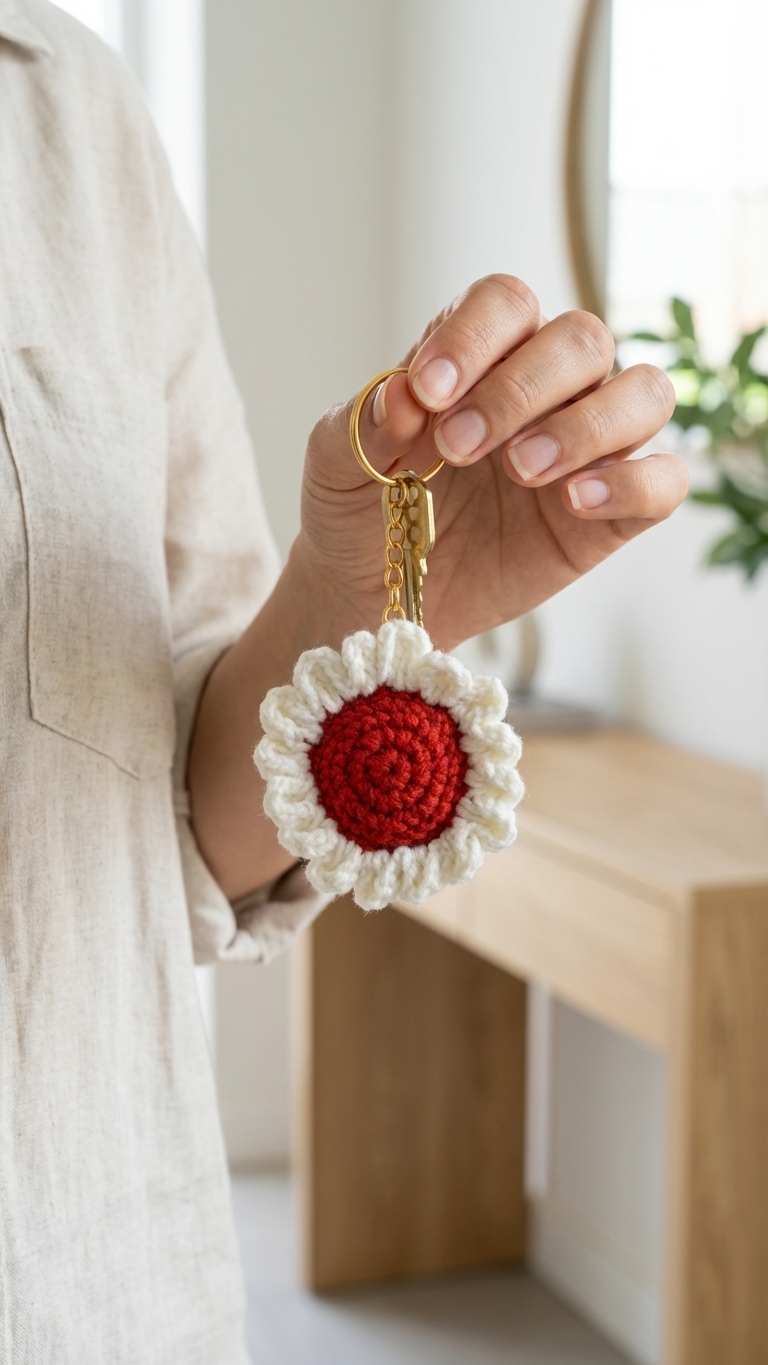 Çiçek Model Anahtarlık – Renkli & Şık Aksesuar