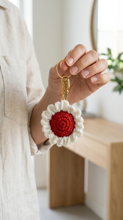 Çiçek Model Anahtarlık – Renkli & Şık Aksesuar